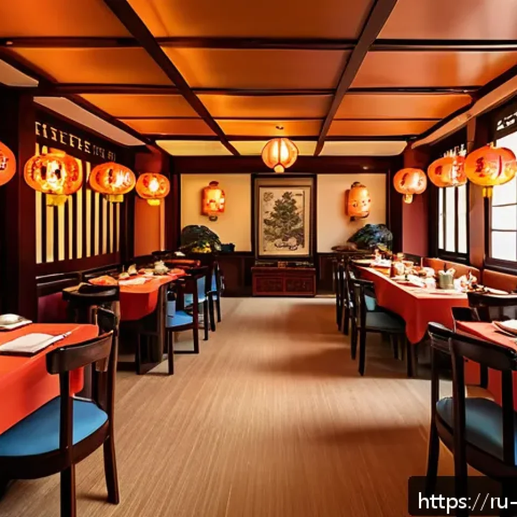 중식 맛집 숨은 보석 - A traditional Chinese restaurant interior styled like an ancient tea house, featuring wooden carved ...